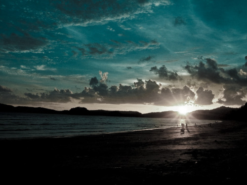 essenceofnxture:Blue sea scenery in the late evening at Krabi; Thailand famous beach.