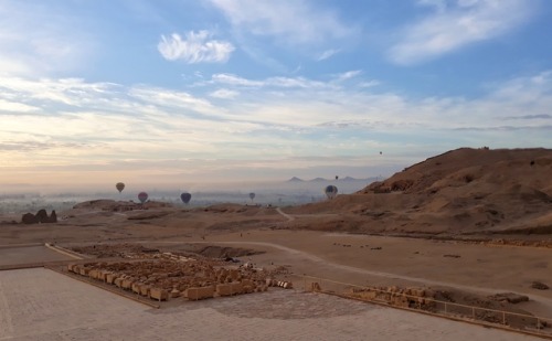 cats-of-cairo:Early morning in the Temple of Hatshepsut, Deir el Bahari. Every sunrise here is a mas