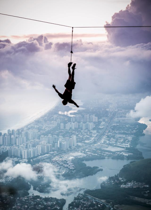 nubbsgalore:  photos by (click pic) tim kemple (previously featured) and scotty rogers of the moab monkeys slacklining three thousand feet above rio de janeiro (see also: previous brasil posts) 