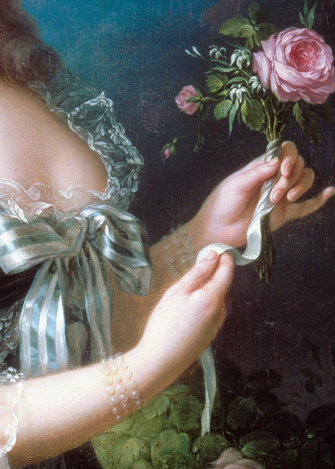 Marie Antoinette with the Rose (detail) 1783 by Louise Élisabeth Vigée Le Brun.