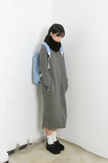 daeum:   니트 롱 원피스 (GRAY)  50,000원 