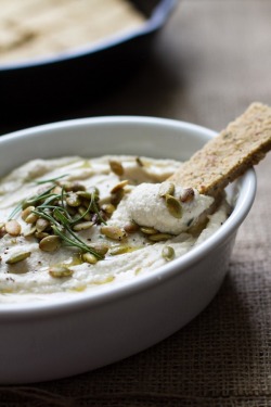 phoods:  (via edible perspective - Home - Lemon Herb Cauliflower Bean Dip) 