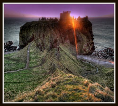 scotianostra:  Good Morning from Scotland Dunnottar Castle - Sunrise. Dunnottar, Dùn Fhoithear, “for