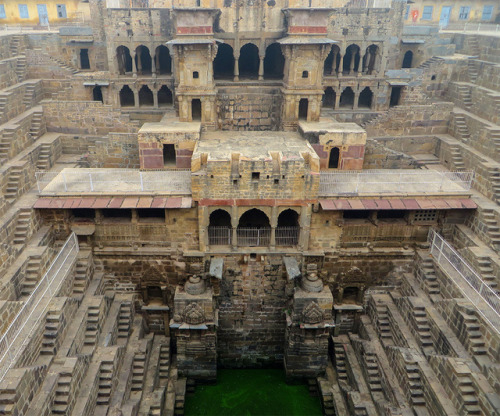 Stepwells are wells or ponds in which the water is reached by descending a set of steps. They may be