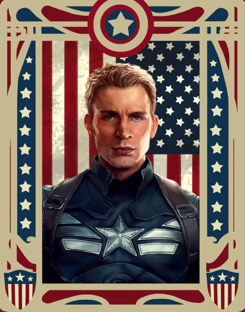 copperbadge: britaneeleeann-blog: Finished my illustration of Chris Evans as Captain America. Took a