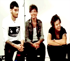 harry, zayn & louis start laughing after “climax” is mentioned in an interview +