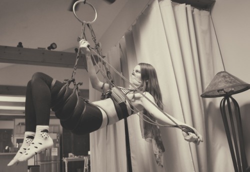 boshai: Self suspension from a casual rope share. Good times with my rope family, and I learned a new leg binder!  Boston, January 2018  Rope by me, photography by Grace  