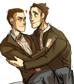 milesupshur:  commission for amanda of her and a friend’s headcanon miles…s *: 