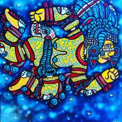 neomexicanismos:  La Coyolxauhqui, deidad mexica de la luna Artista: @toonzee_artist  #art #arte 