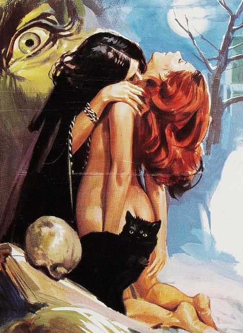 draculasdaughter:Italian poster (details) for Le frisson des vampires or The Shiver of the Vampires, Jean Rollin, 1971.