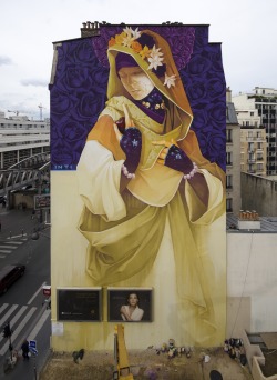 streetartnews:  “La Madre Secular 2” by INTI - Paris www.streetartnews.tumblr.com www.arteymuros.com ‪#‎art ‪#‎mural ‪#‎graffiti ‪#‎streetart 