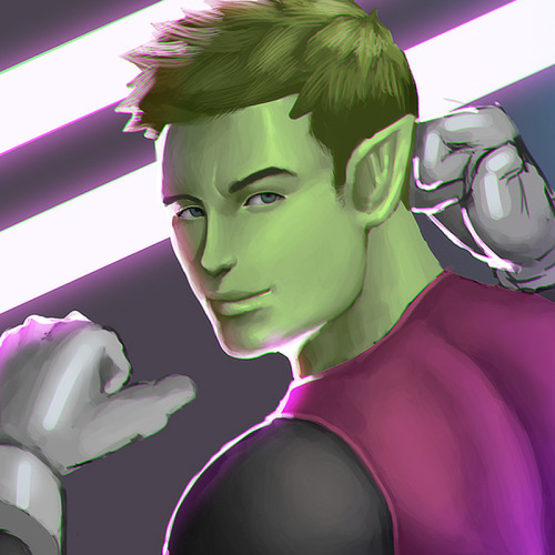 averageneighbor: Hi guys! Here’s a portrait of beast boy! super cute xD I’m surely planning on doing