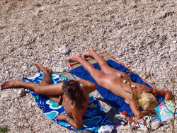 mixedgendernudity:  Nudist couple at the nude beach in Croatia