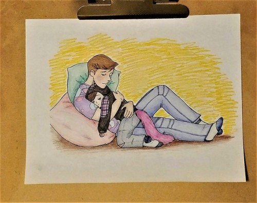 this-is-ske:As usual, the pic takes out a lot of the saturation, but I felt like picking up my colored pencils again ton