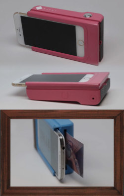 whore-you-boo:  girl—uninterrupted:  imalrightwiththis:  thruthewireusa:  Not just another phone case. This is the new generation of polaroid camera. This simple design sends a photo to the case over Bluetooth. The current version takes about 50 seconds