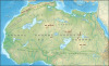 Map of North Africa and Sahara 8000 years ago, at the peak of the African humid period.