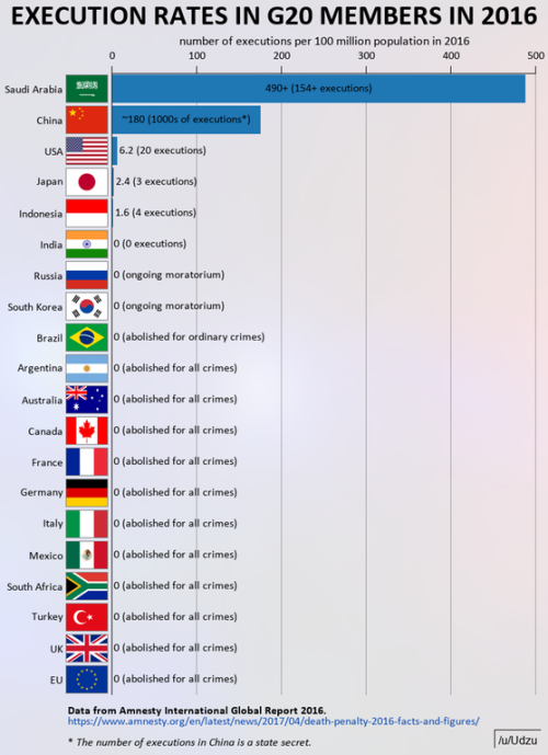  Death penalty: execution rates among G20 countriesvia r/dataisbeautiful