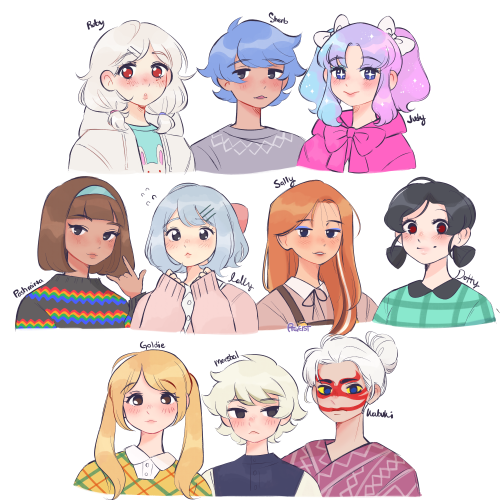 all of my acnh villagers as gijinkas!!! ^w^