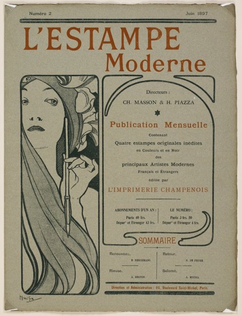 Cover page of L'Estampe moderne, June 1897, Alphonse Mucha, June 1897, Minneapolis Institute of Art: