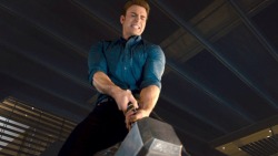 closeted-superhero:  I see all these people arguing whether or not Steve could lift Thor’s hammer. Saying he could have lifted it but he pretended not to be able to, and others saying that of course he was not worthy. People seem to be forgetting that