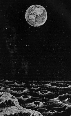 chaosophia218:Fig. 85. La Terre dans le ciel, telle qu’on la voit de la Lune (The Earth in the sky, as seen from the Moon), 1881.