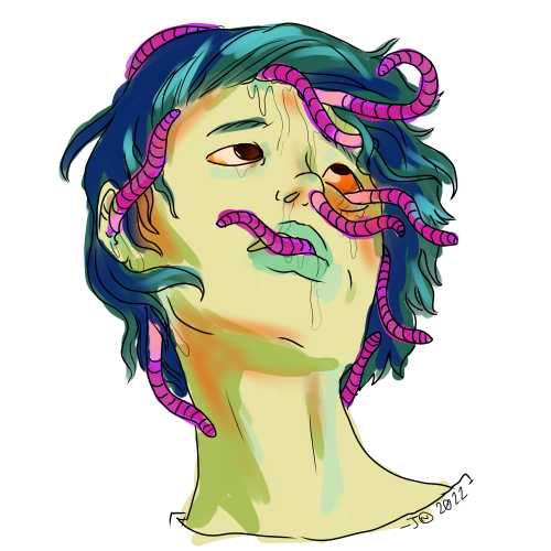 Based on a Mars Volta lyric “when all the worms come crawling out your head, telling you don’t you b