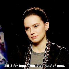 agentdamnvers:  reypoefinns:  Would you rather have Lightsaber arms or BB-8 legs?