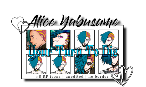 gladlyrphelper:  ⌠ 58 rp icons ⌡ - Alice Yabusame/Gonbee Yamada of Your Turn To Die  Character: Alic