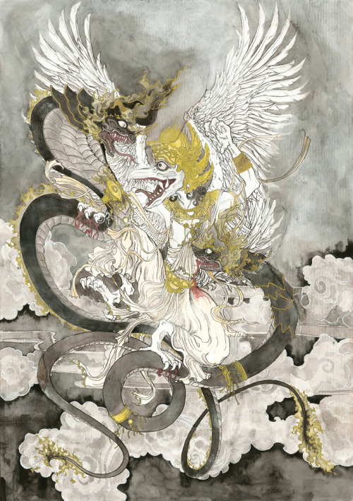 Illustration Garuda fighting NagasFree work, 2012more information