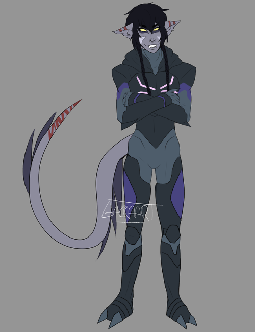as promised, heres my new Galra bebe <3 ‘Larax’ i’ve never made a galra oc before so pwease let m
