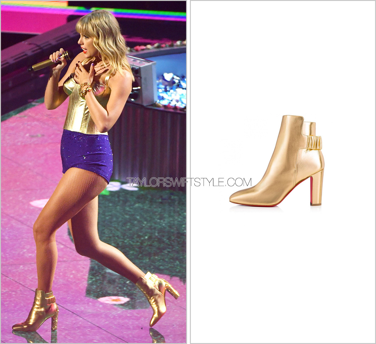 Taylor Swift Sparkles in Bejeweled Louboutin Boots on Her 'Eras