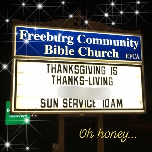 Spotted this in my hometown. Do you think this church is full of #TrixieMattel fans?? #Thanksgiving 