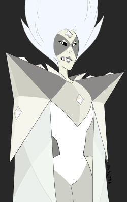 amaet: felt like drawing white diamond, took that chance to improve her palette and made it more white/grey EDIT: i changed her eyes to the old ones, i realized they actually work on this brighter color scheme lol  