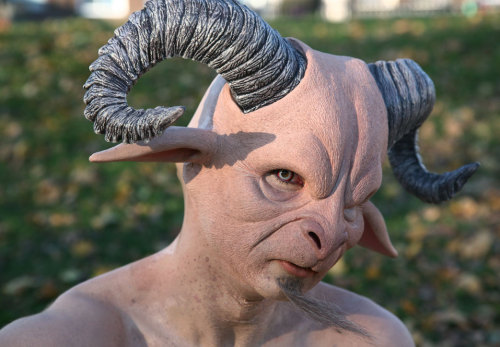 Check out this Ram prosthetic & make up by artist Lisa DeWilde. #MonsterSuitMonday