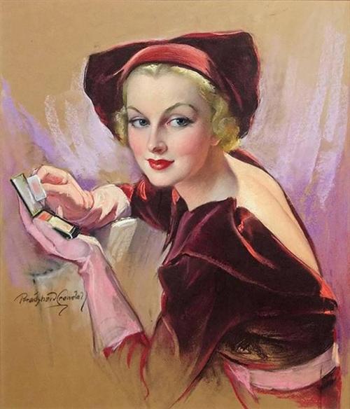 Bradshaw CrandellCarole Lombard Holding Compace, Cosmopolitan Magazine Cover1935