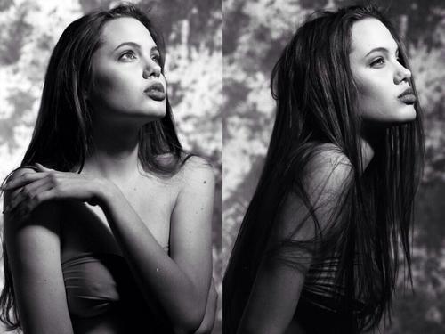 Teenager Angelina Jolie on We Heart It.