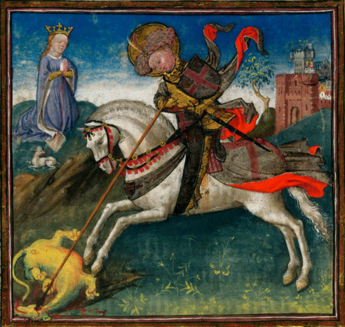 Master of Catherine of Cleves (active ca. 1435-60), ‘St. George Slaying the Dragon’, &ld