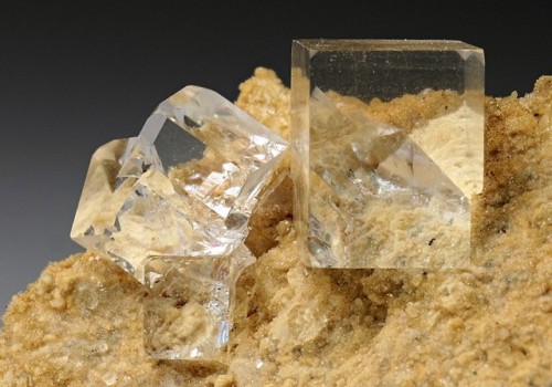 unearthedgemstones: Clear colourless gemmy crystals of cubic Fluorite from the Dal'negorsk, mining a