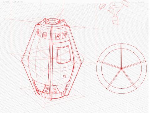 Designing a Drop-pod for a comic scene.