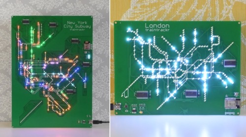 LED Transit Maps That Track the Live Movement of Trains in New York, London, and Other Cities Over W