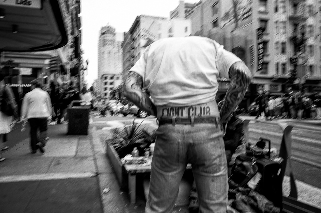 - Fight Club -
As seen on the Streets of San Francisco.
I just returned from a quick trip to San Francisco. For the first time in a long while I felt like a fish out of water. It’s been a few months now since I’ve been on the streets consistently...