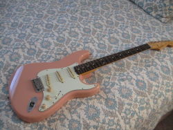 spillintoflower:  Shell pink Fender Stratocaster