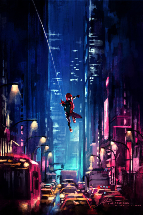 My complete set of Into the Spider-verse paintings - this is an officially licensed timed print set 