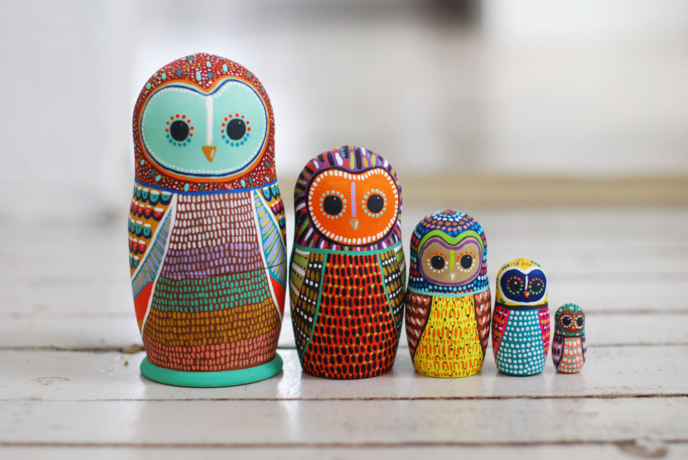 owl matryoshka dolls