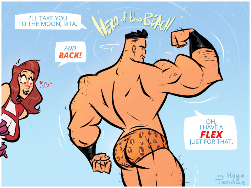 Flex Mentallo - Booty Patrol - Cartoon PinUp  Weird flex but OK :PFan art of Doom