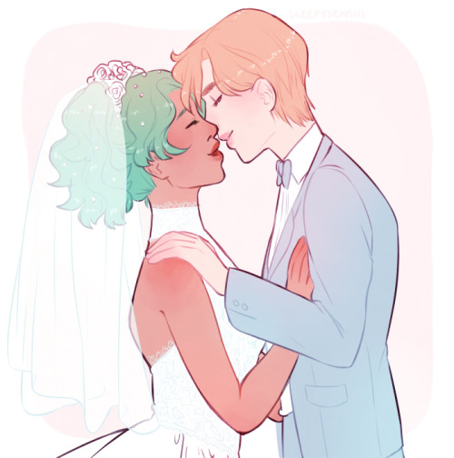 mintgal:@femmerosa said: haruka x michiru, getting married! :-)finally a happy moment for these two!