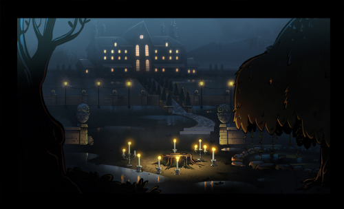 Here’s a couple BG paints from last nights episode of Gravity Falls, I mostly just painted the