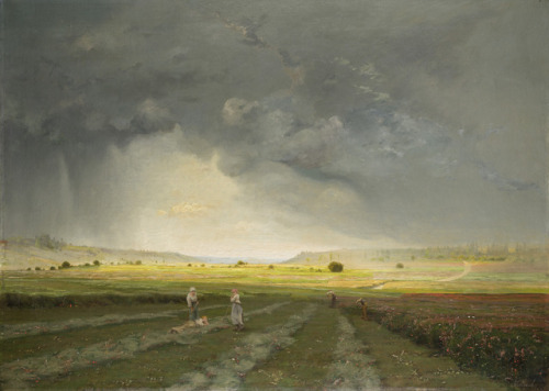 Landschaft mit Sonnenlicht und Regenwolken (LaFenaison) = Landscape with Sunlight and Rain Clouds (H