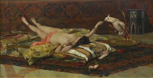 artbeautypaintings:  Femme au ara - Fabio Cipolla 