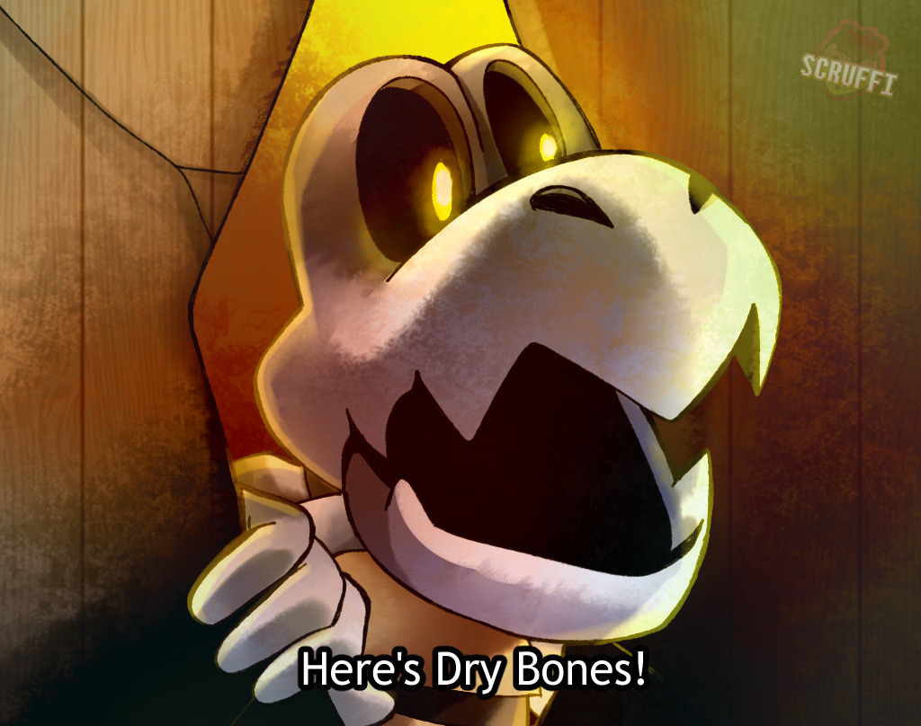 scruffiberri:Did y’all see the Mario movie trailer? This is all I can think of when I saw my boi Luigi and Dry Bones lol 